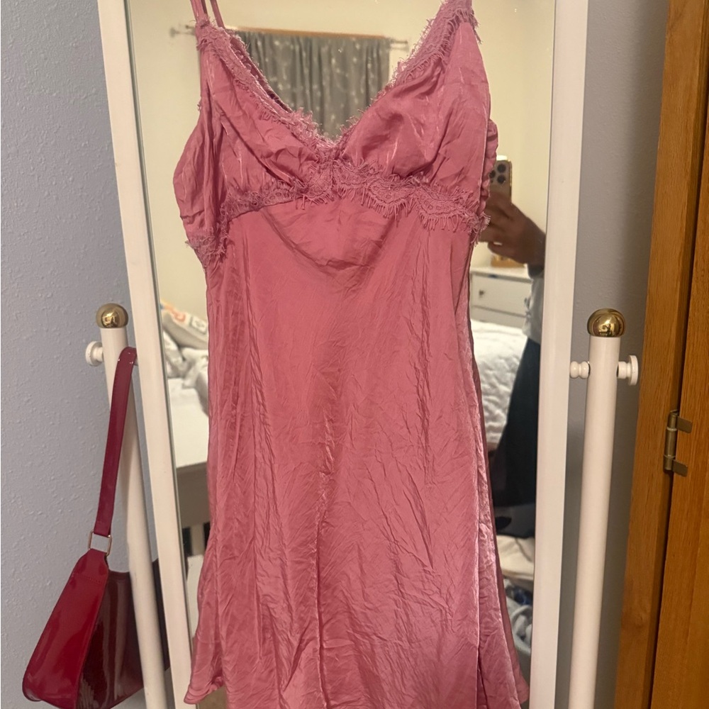Pink Lace Trim princess polly dress